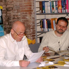 Marino F.Arrigoni con lo scrittore Fabrizio Silei